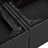 vidaXL Garten-Sofa-Set mit Kissen 6 pcs Schwarz Poly Rattan