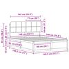 vidaXL Bettgestell mit gepolstertem Kopfteil Taupe 140 x 190 cm