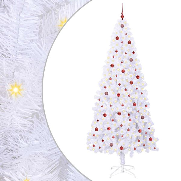 vidaXL K&uuml;nstlicher Weihnachtsbaum Wei&szlig; 240 cm PVC und Stahl