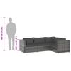 vidaXL 4-tlg. Garten-Lounge-Set mit Kissen Poly Rattan Grau