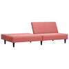 vidaXL Schlafsofa 2-Sitzer mit Fu&szlig;hocker Rosa Samt