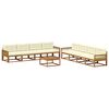 vidaXL Outdoor-Sofagarnitur mit Kissen 9 pcs Natur und Creme