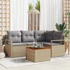 vidaXL Garten-Sofa-Set 5 pcs Beige und Hellgrau