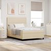 vidaXL Boxspringbett mit Matratze Creme 160 x 200 cm Stoff