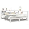 vidaXL Massivholzbett mit Regal ohne Matratze Wei&szlig; 140x190 cm Kiefer