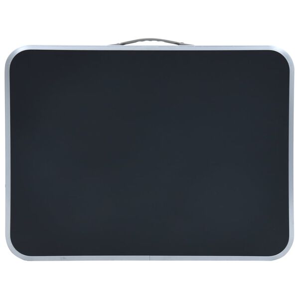 vidaXL Klappbarer Campingtisch Grau Aluminium 60x45 cm