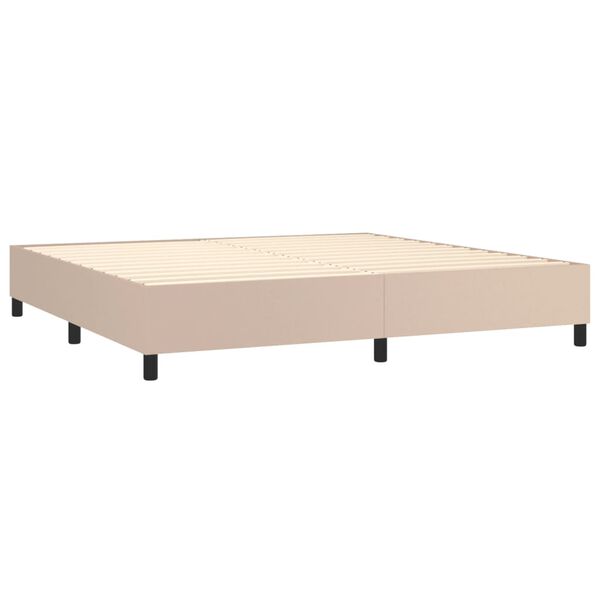 vidaXL Boxspringbett Matratze Cappuccino-Braun 200x200cm Kunstleder