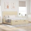 vidaXL Ottoman-Bett mit Matratzen & LEDs Creme 160x200 cm Stoff