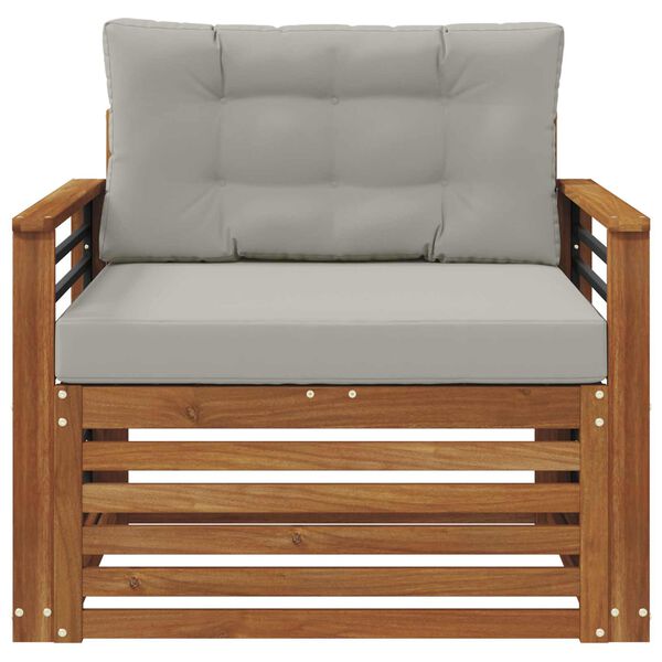 vidaXL Outdoor-Sofagarnitur Massives Akazienholz und Polyester Natur