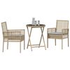 vidaXL Garten Bistro Set 3 pcs Beige Poly Rattan