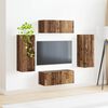 vidaXL TV-Wandregal-Set Wandmontiert 4 pcs Altholz Holzwerkstoff