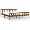 vidaXL Massivholzbett Honigbraun 200x200 cm