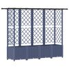 vidaXL Hochbeet mit Rankgitter und Dach Grau 202 x 40 x 136 cm PP