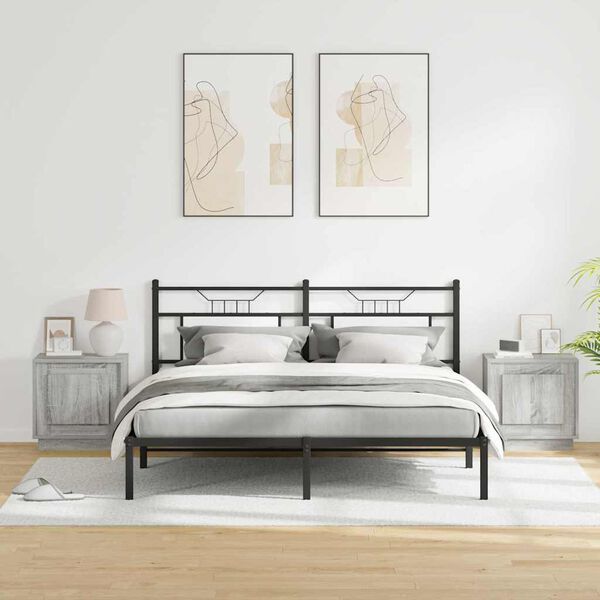 vidaXL Nachttisch 2 pcs Grau 44 x 34,5 x 45 cm Holzwerkstoff