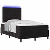 vidaXL LED Boxspringbett mit Matratze Schwarz 120 x 190 cm Stoff
