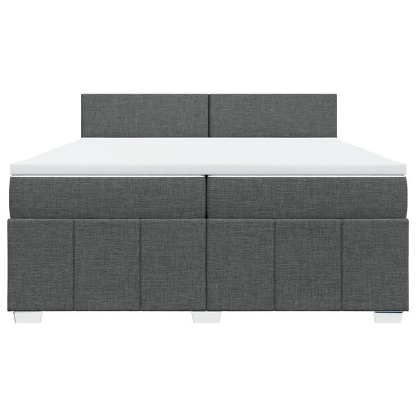 vidaXL Boxspringbett mit Matratze Dunkelgrau 200x200 cm Stoff
