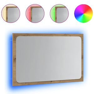 vidaXL Badspiegel mit LED-Leuchten Artisan-Eiche 60x8,5x38 cm