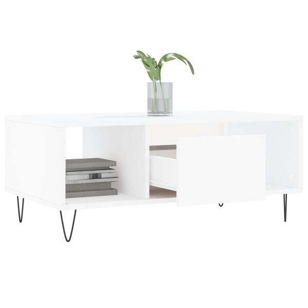 vidaXL Couchtisch Wei&szlig; 90x50x36,5 cm Holzwerkstoff