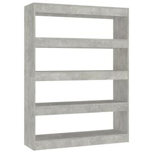 vidaXL B&uuml;cherregal/Raumteiler Betongrau 100x30x135 cm