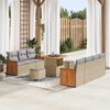 vidaXL Gartensofa-set mit Kissen 13 pcs Beige und Hellgrau Poly-Rattan