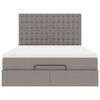 vidaXL Ottoman-Bett mit Matratze & LEDs Taupe 140x190 cm Stoff