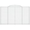 vidaXL Gabionen mit Hochbogen 8 Stk. 300x30x180/200cm Verzinktes Eisen