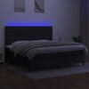 vidaXL Boxspringbett mit Matratze & LED Schwarz 200x200 cm Stoff