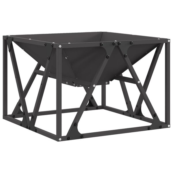 vidaXL Feuerstelle Schwarz 50 x 50 x 35 cm Stahl