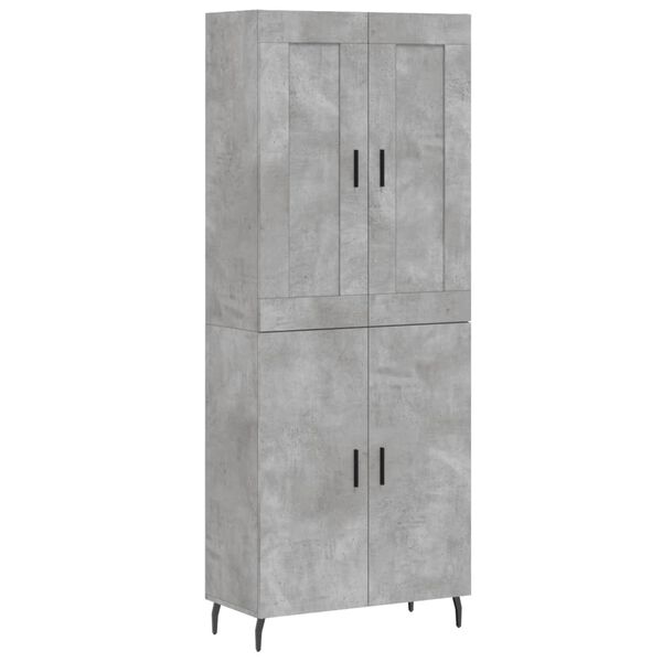vidaXL Highboard Betongrau 69,5x34x180 cm Holzwerkstoff