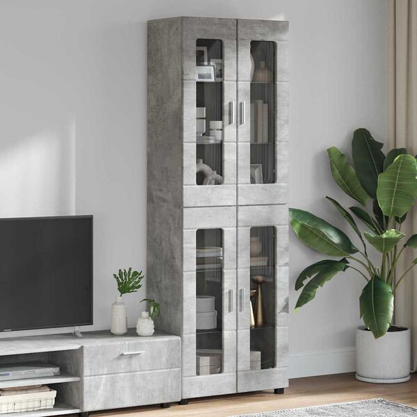vidaXL Highboard FLORIN Beton Grau 60 x 35 x 182 cm Holzwerkstoff