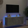 vidaXL TV-Wandschrank mit LED-Leuchten Betongrau 100x35x41 cm