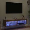 vidaXL TV-Schrankset mit LED Wandmontiert Artisan-Eiche Holzwerkstoff