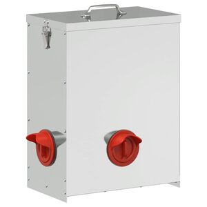 vidaXL H&uuml;hnerf&uuml;tterer Silber 32,5 x 20,5 x 43 cm Verzinkter Stahl