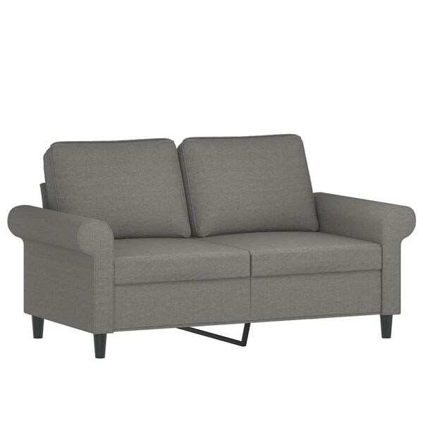 vidaXL 2-Sitzer-Sofa mit Kissen Dunkelgrau 120 cm Stoff