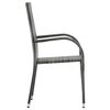 vidaXL Gartenstühle Stapelbar 2 Stk. Grau Poly Rattan