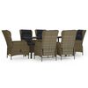 vidaXL 7-tlg. Garten-Essgruppe Braun Poly Rattan