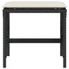 vidaXL Gartenhocker mit Kissen 4 Stk. Schwarz 41x41x36 cm Poly Rattan