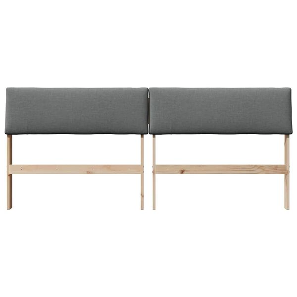 vidaXL Gepolstertes Kopfteil Dunkelgrau 180 cm Massives Kiefernholz