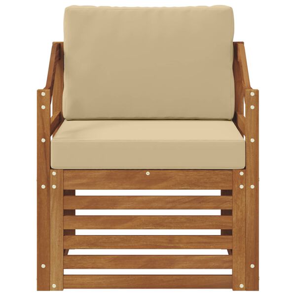 vidaXL Outdoor-Sofagarnitur mit Kissen Natur 67 x 63 x 73 cm