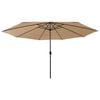 vidaXL Sonnenschirm mit LED-Beleuchtung 400 cm Taupe