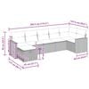 vidaXL 7-tlg. Garten-Sofagarnitur mit Kissen Beige Poly Rattan