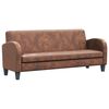 vidaXL Sofa 3-Sitzer Wildleder-Optik Braun