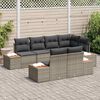 vidaXL Gartensofa-set mit Kissen mit Speicher 7 pcs Grau Polyrattan