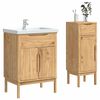 vidaXL Badezimmerm&ouml;bel-Set FLORO 2 pcs Wachsbraun Massivholz Kiefer