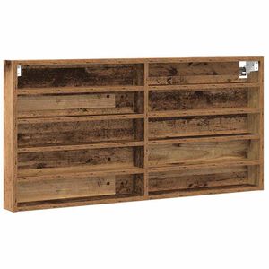 vidaXL Vitrine mit Regal Altholz 100 x 8,5 x 50 cm Holzwerkstoff
