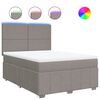 vidaXL Boxspringbett mit Matratze Taupe 140x190 cm Stoff