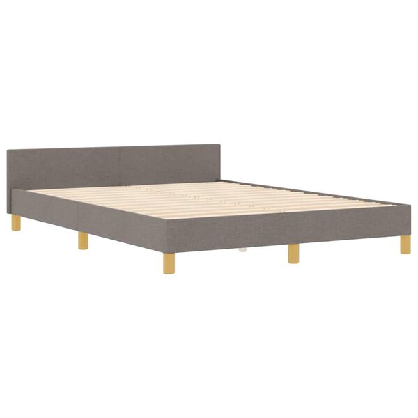 vidaXL Bettgestell mit Kopfteil Taupe 140 x 190 cm Stoff