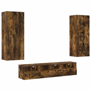 vidaXL 5-tlg. Wohnwand R&auml;uchereiche Holzwerkstoff