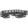 vidaXL 13-tlg. Garten-Lounge-Set Schwarz Massivholz Kiefer