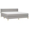 vidaXL Boxspringbett mit Matratze Hellgrau 180x200 cm Stoff